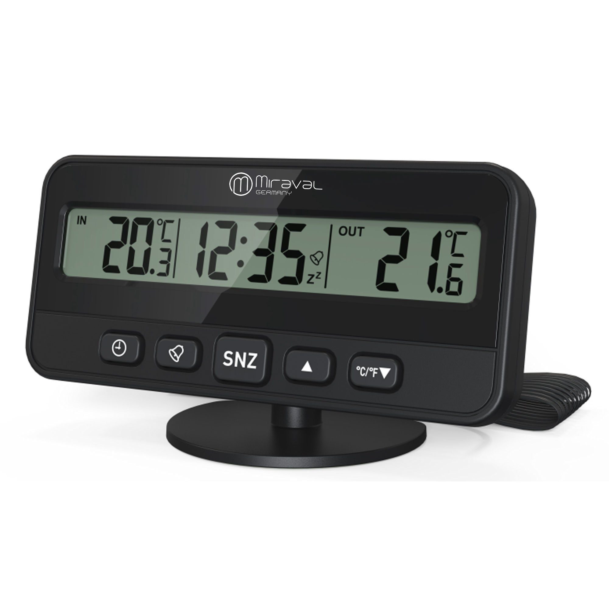 Miraval Klimamesser Autothermometer, Glatteiswarnung Aussensensorkabel 2900 mm