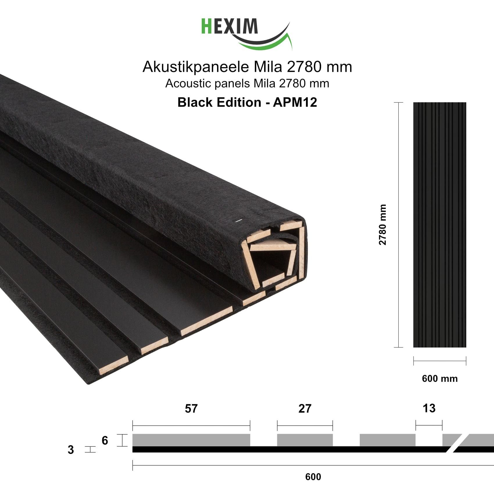 Hexim Wandpaneel, (Akustikpaneele 6 Stück 278x60cm Holz Mila - flexible Hol günstig online kaufen