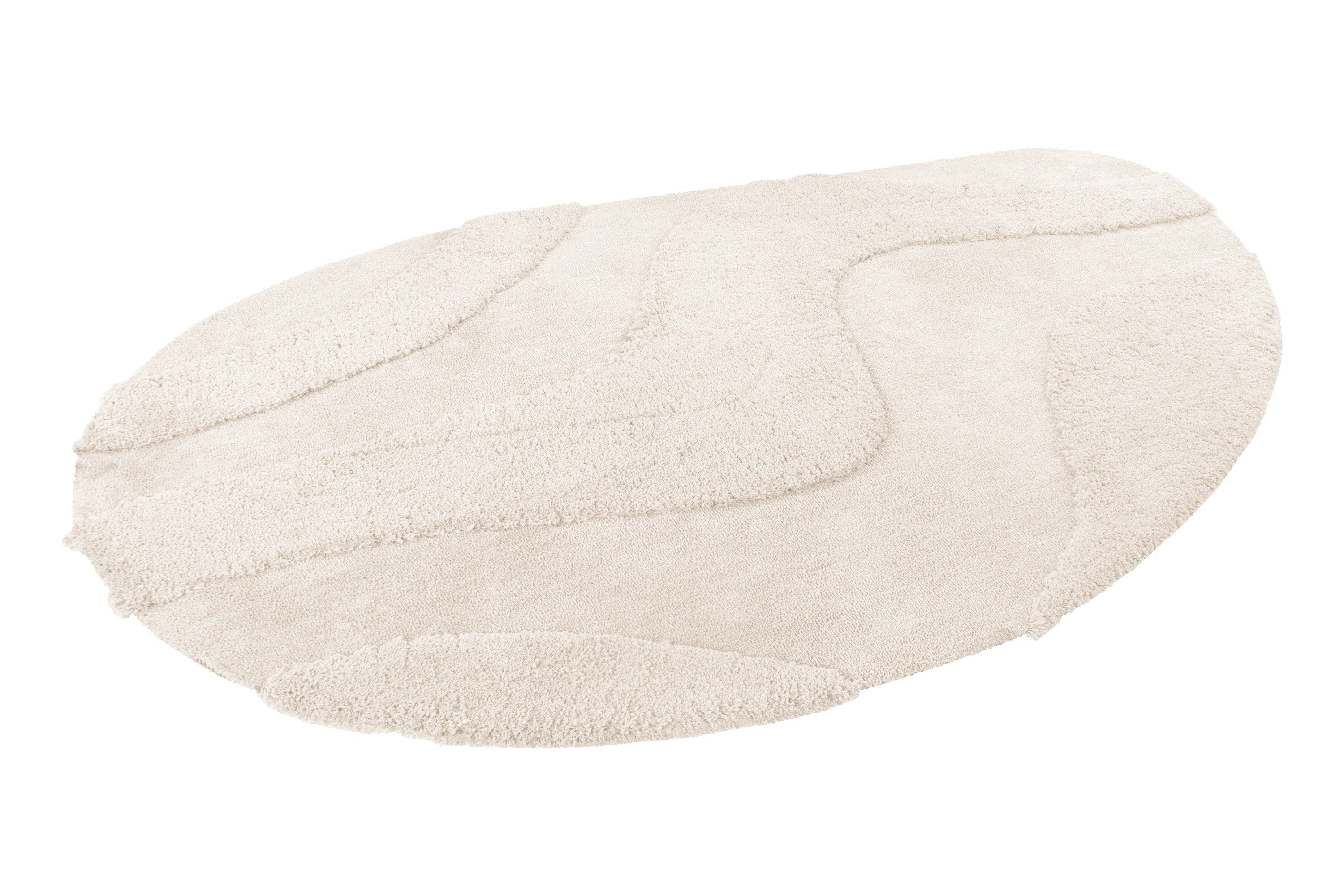 Kayoom Teppich Pulp 225, oval, Höhe: 20 mm, Hochflor, Hoch Tief Struktur, besondere Form. alle Räume