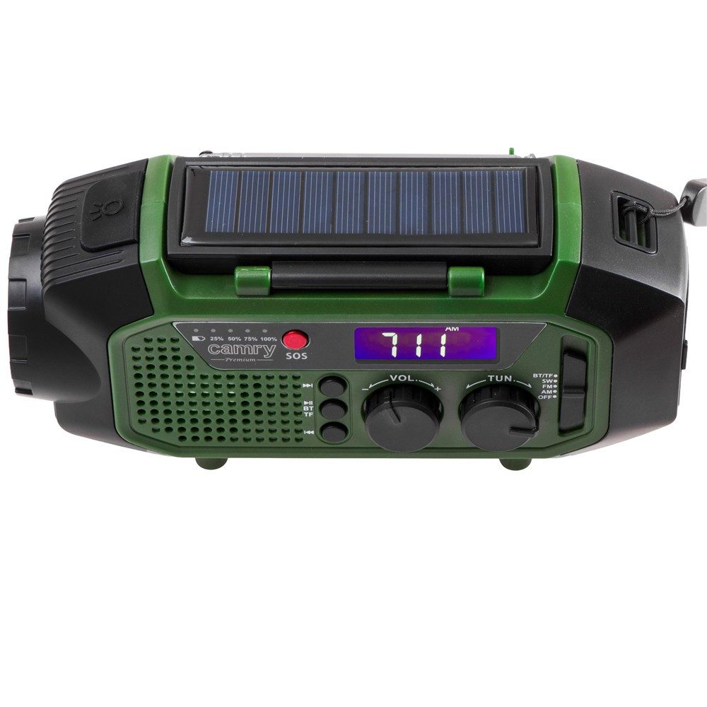 Camry CR 1919 Solar Kurbel Notfallradio (Taschenlampe, SW Radio, FM, Powerbank, AM, Leselampe, SOS-Modus, Camping Outdoor Auto Reisen Stromausfall) – Bild 2 von 5