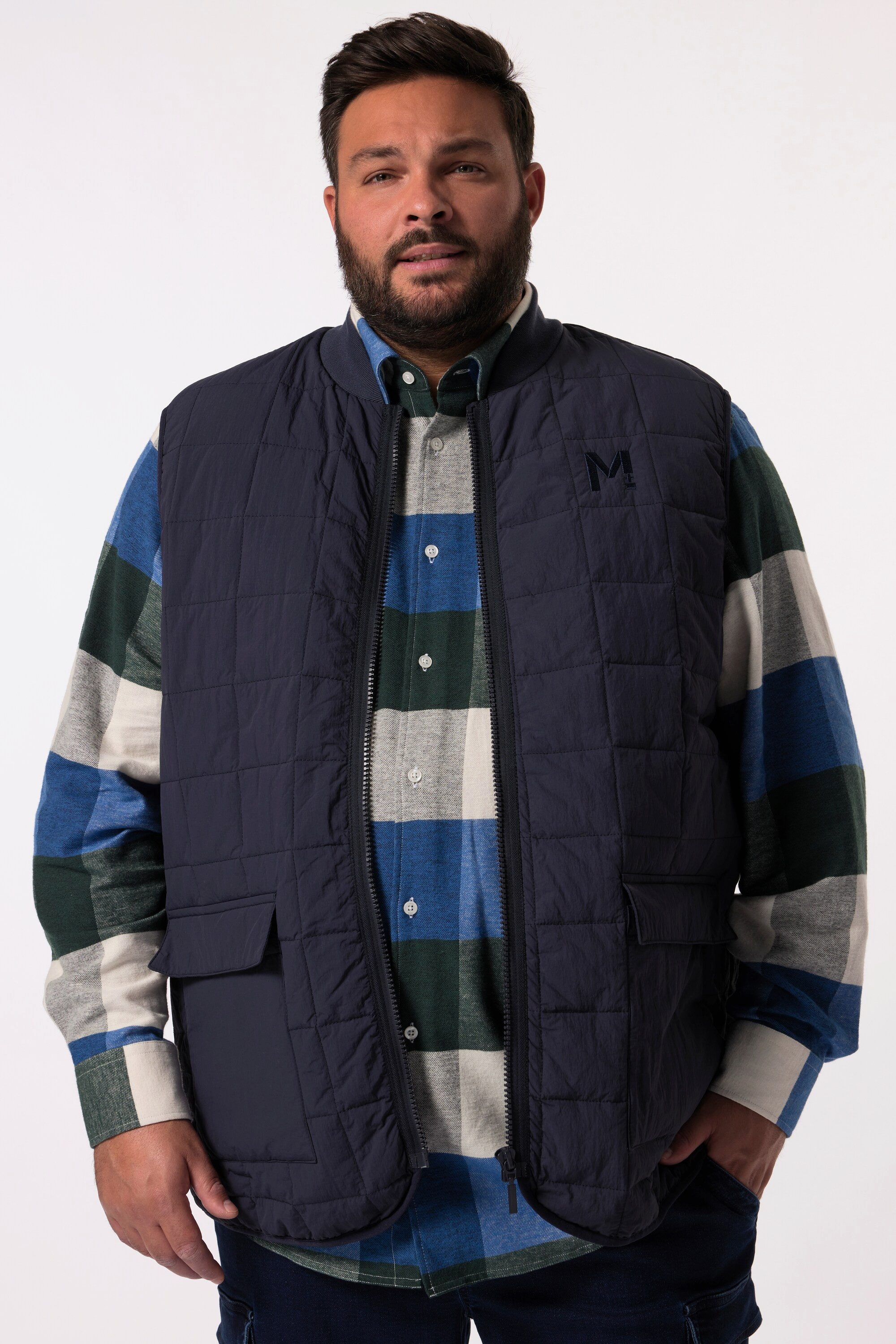 Men Plus Steppweste Men+ Steppweste Collegekragen bis 8 XL günstig online kaufen