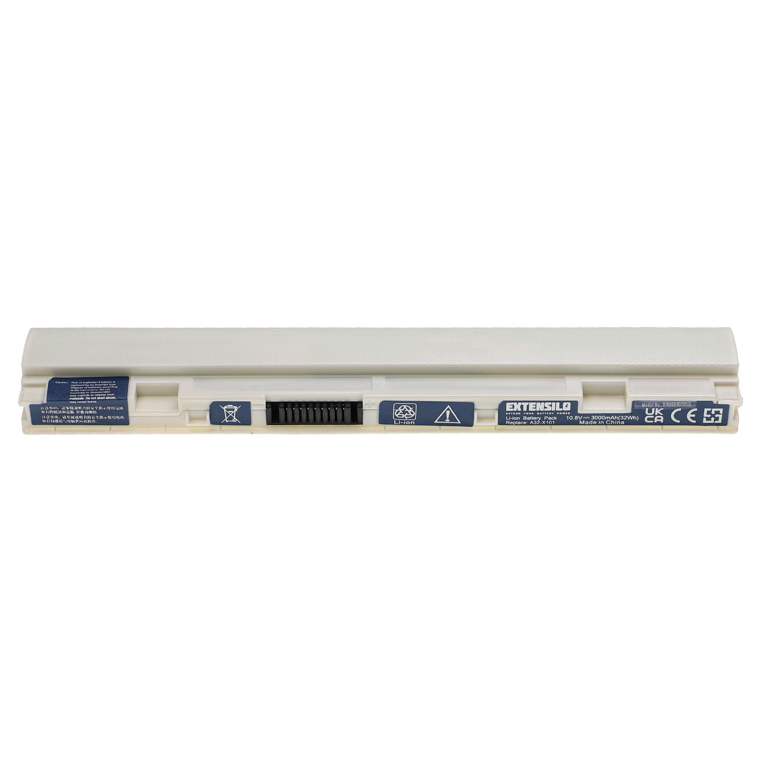 Extensilo kompatibel mit Asus Eee PC X101, X101CH, X101C, R11CX, X101H Laptop-Akku Li-Ion 3000 mAh (10,8 V)