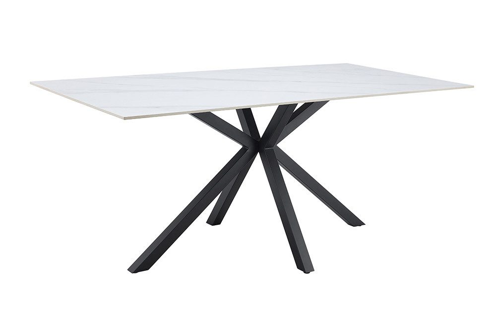 riess-ambiente Esstisch GALAXIE 160cm weiß/schwarz – Keramik, Metallgestell günstig online kaufen