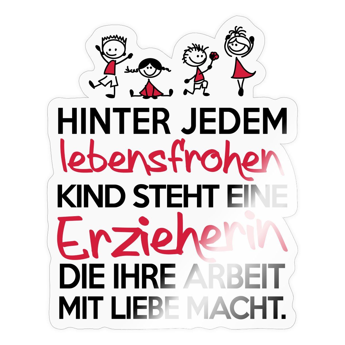 Spreadshirt Aufkleber Abschied Erzieherin Sticker Aufkleber