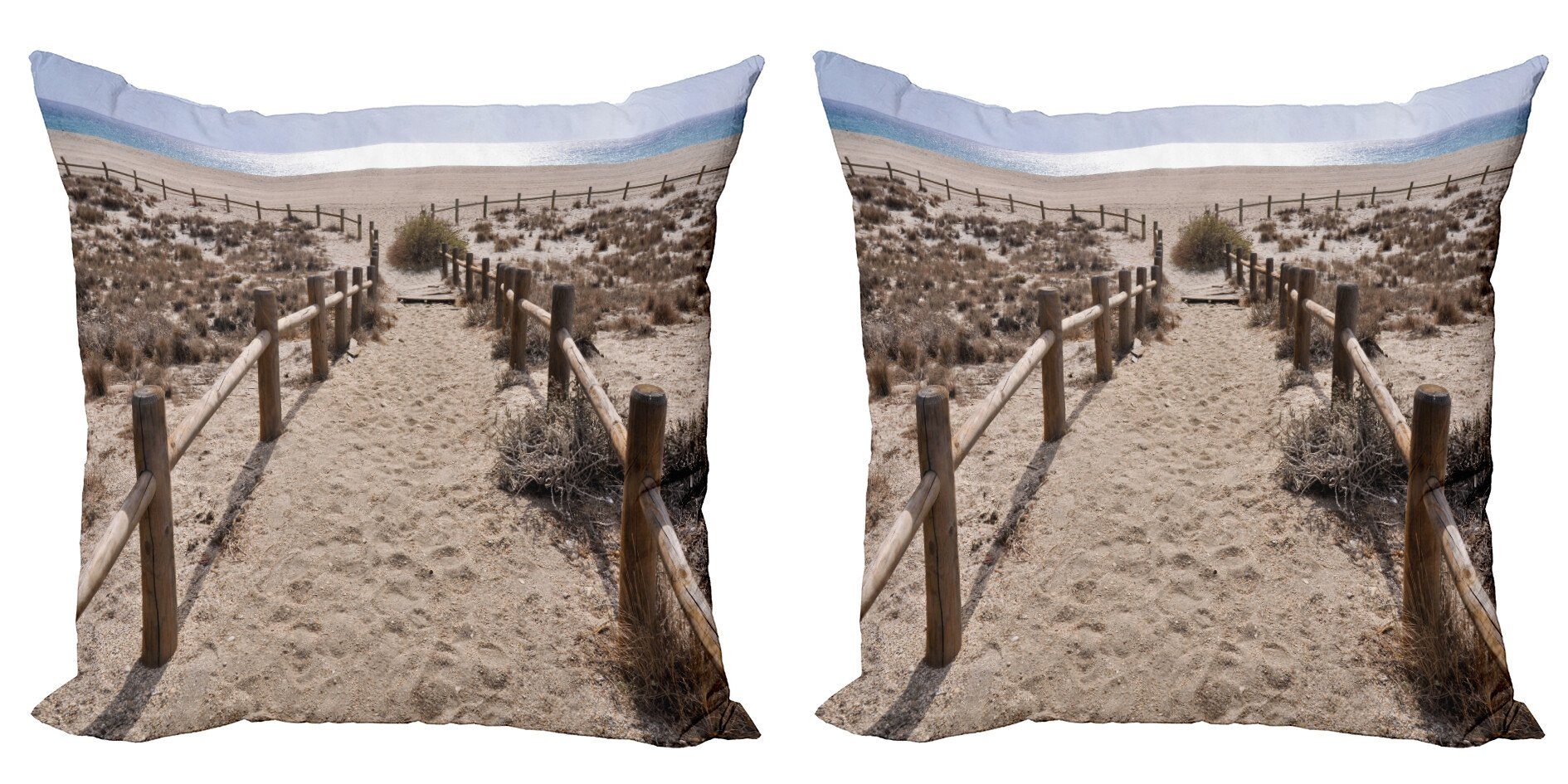 Kissenbezüge Modern Accent Doppelseitiger Digitaldruck, Abakuhaus (2 Stück), Strand Coastal Ferien Ozean