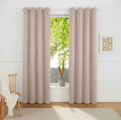 Vorhang Sola, my home, Ösen (1 St), blickdicht, Polyester, Breite 130 cm und 270 cm, einfarbig, Verdunkelung