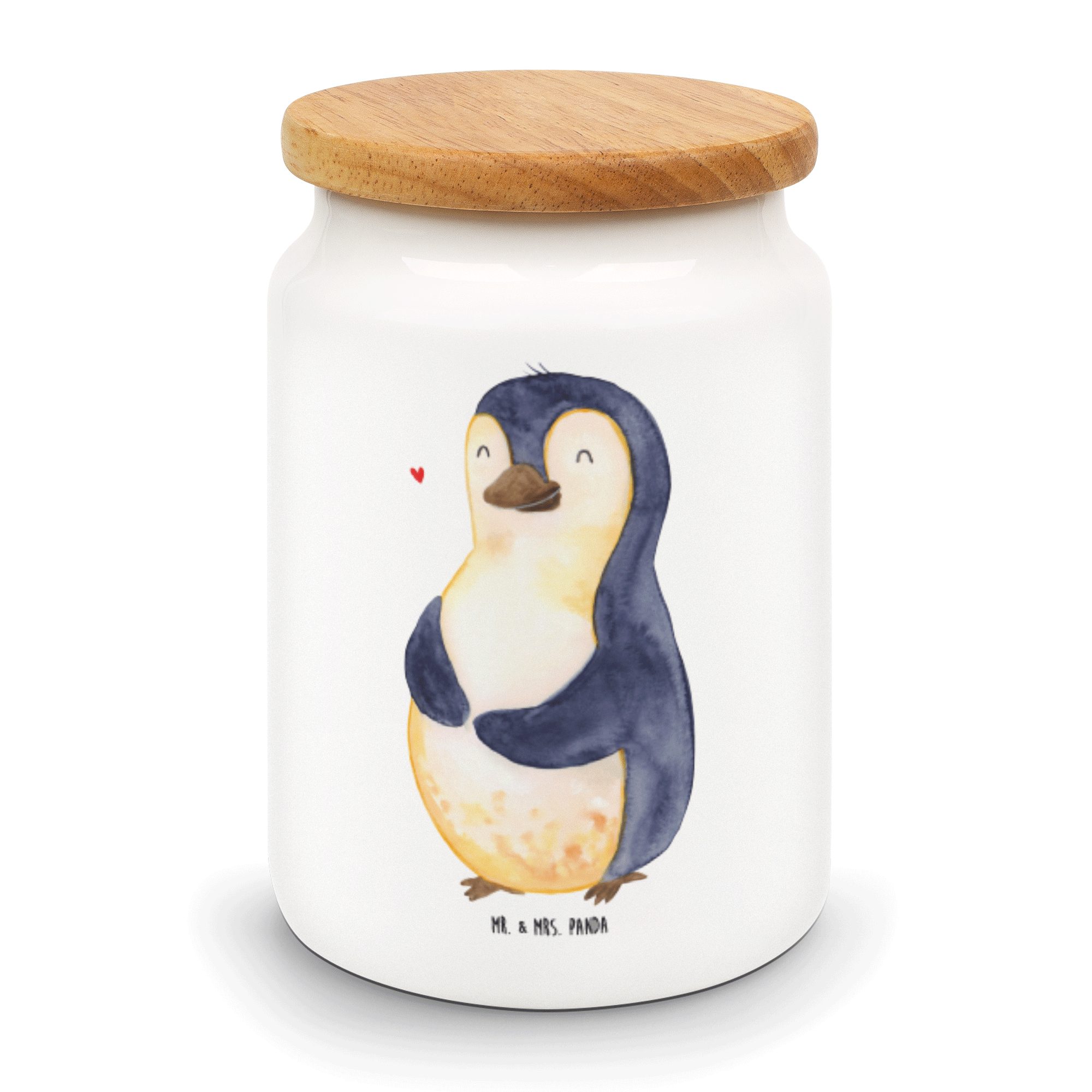 Mr. & Mrs. Panda Vorratsdose - Bierbauch, Diät Weiß (1-tlg) foodbaby, Keramik, - Motiva, Pinguin Geschenk, Abnehmen