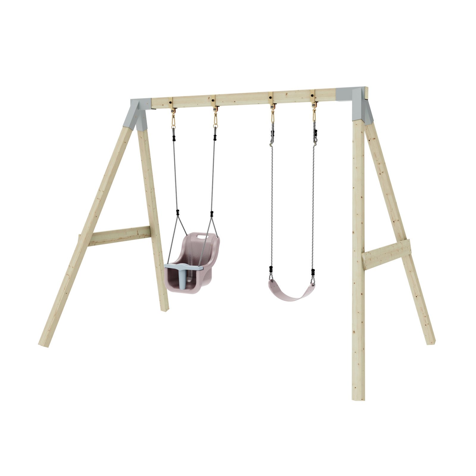 OutdoorToys Schaukelkombination Schaukel Papagei, aus Holz in Altrosa