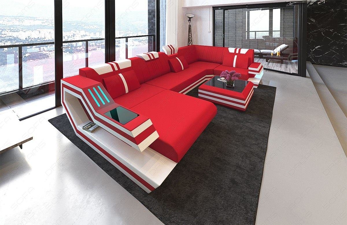 Sofa Dreams Wohnlandschaft Stoff Polstersofa Sofa Ravenna U Form M Mikrofaser Stoffsofa, Couch wahlweise mit Bettfunktion