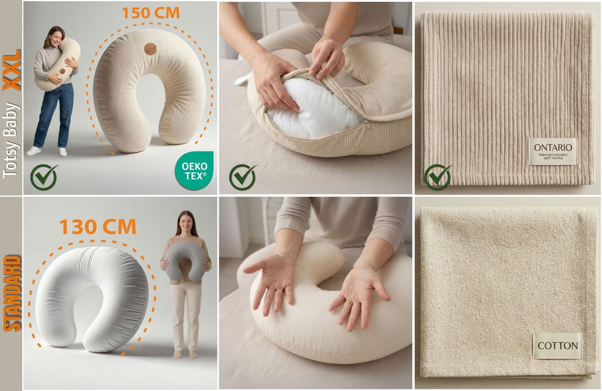 Totsy Baby Stillkissen klein Mond Minky Nursing Stillhörnchen Kissen Nursing Pillow – Bild 4 von 5