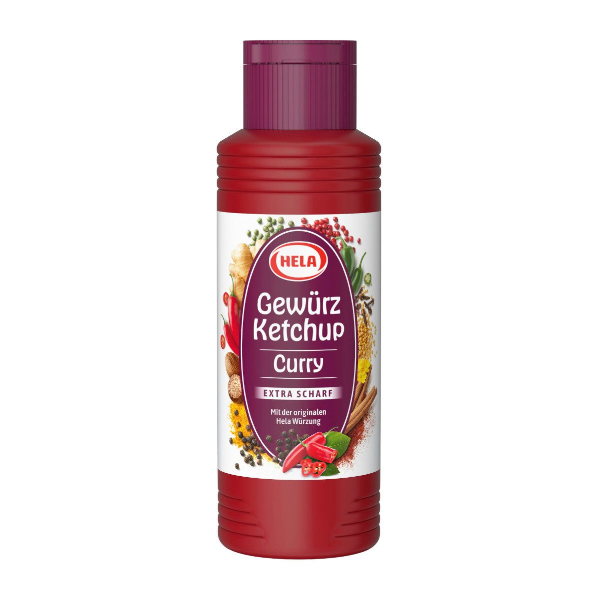 HELA Saucen, Hela Gewürz Ketchup Curry extra scharf feiner Geschmack Flasche 300ml