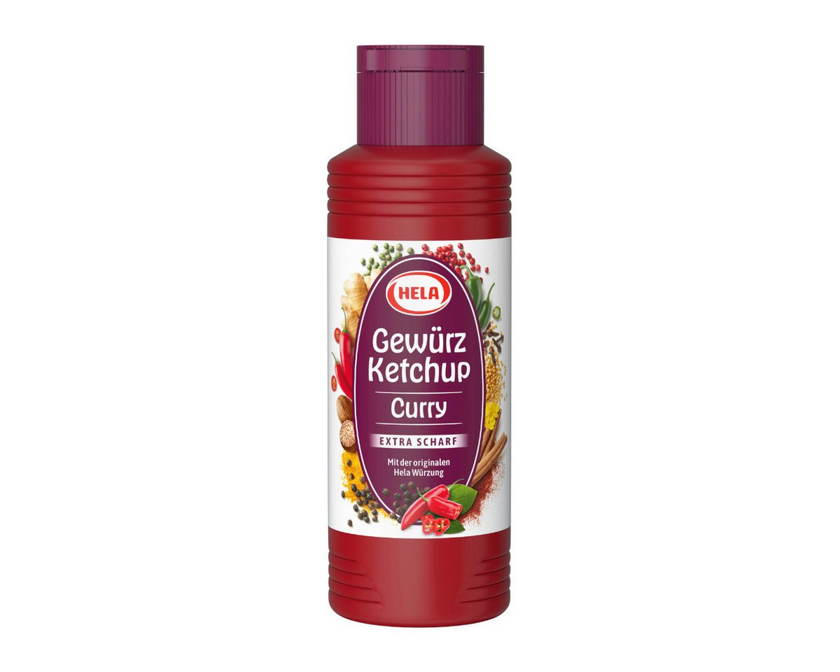 HELA Saucen, Hela Gewürz Ketchup Curry extra scharf feiner Geschmack Flasche 300ml