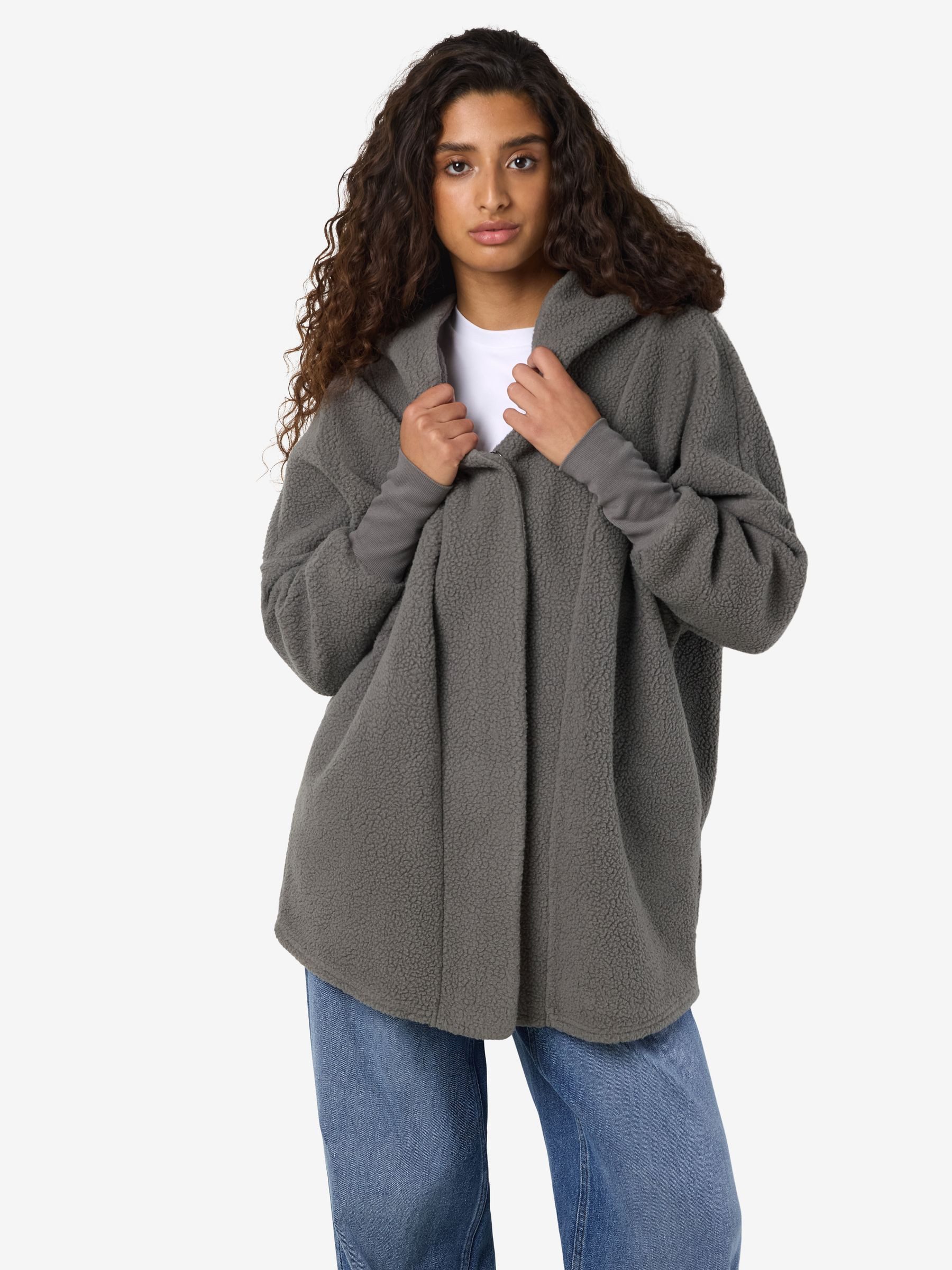 Noisy may Cardigan Teddyfleece Kapuze lockerer günstig online kaufen