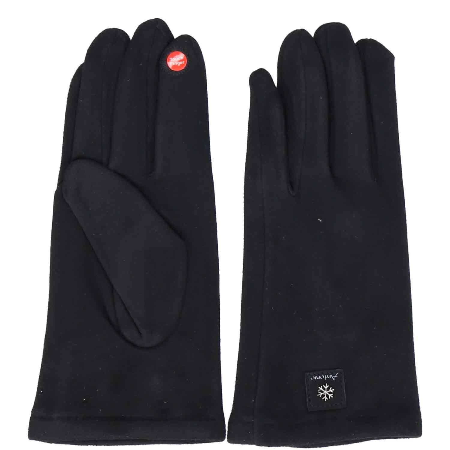 Antonio Strickmütze Antonio Damen Fingerhandschuhe Elegant Black (1-St) günstig online kaufen