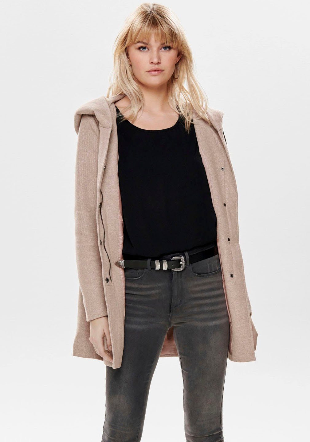 ONLY Kurzmantel ONLSEDONA LIGHT COAT OTW NOOS verdeckte Knopfleiste und Reißverschluss