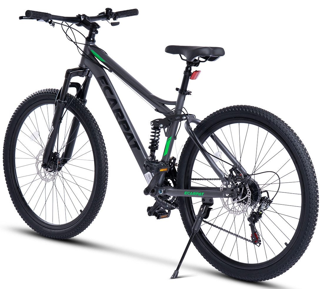 kowdom Mountainbike Fully MTB 27,5" 21-Gang Shimano Scheibenbremse, 21 Gang Shimano Tourney TZ500D Schaltwerk, Kettenschaltung, Fully-Federrahmen, 75 mm Federgabel, 160 mm Scheibenbremsen