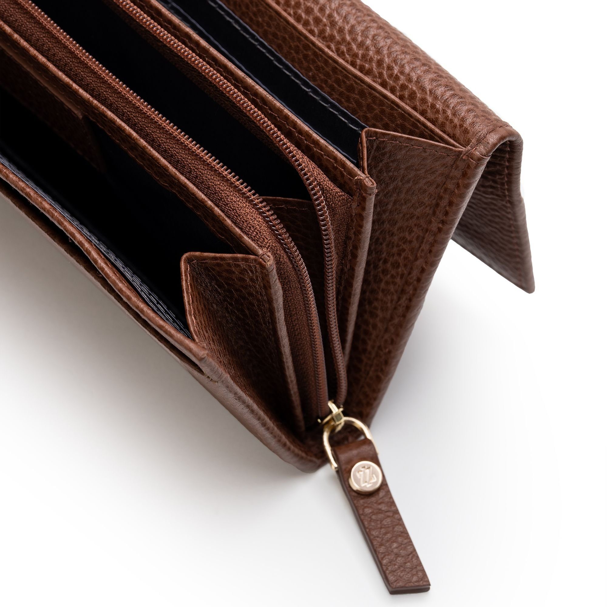 Leather, Bologna Leder Geldbörse brown Lazarotti