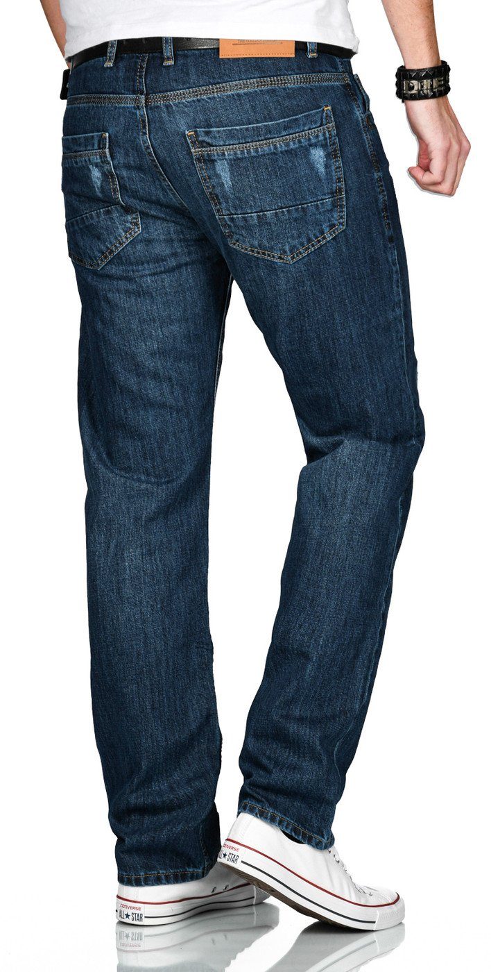 Alessandro Salvarini Straight-Jeans Herren Comfort Fit – Baumwolljeans im 5-Pocket-Style Klassische Jeans aus 100 % Baumwolle mit Knopfleiste