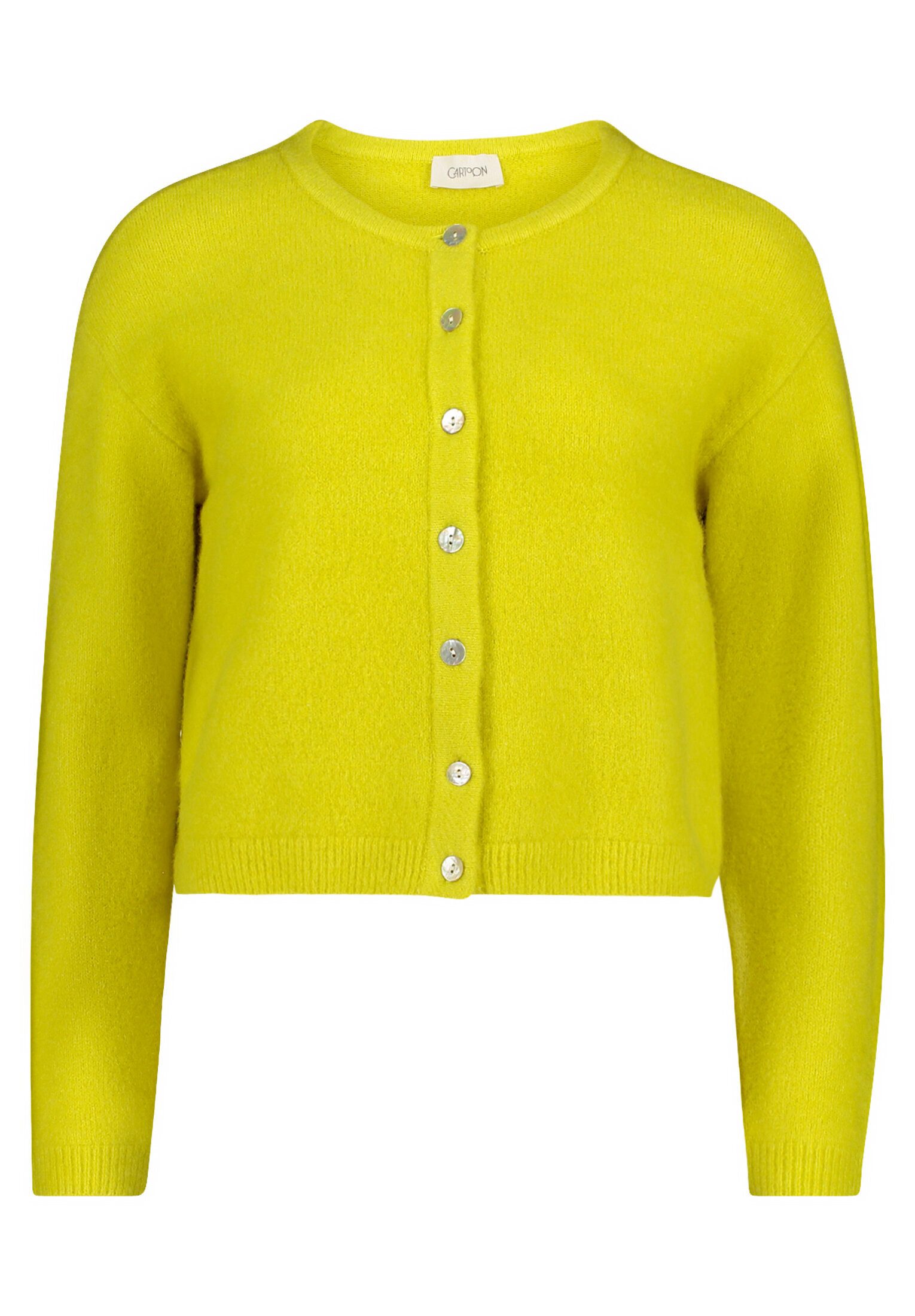 Cartoon Strickjacke Damen mit Rundhalsausschnitt (1-tlg)