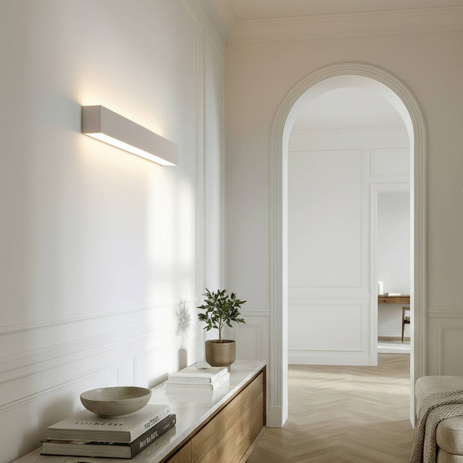 Lindby Wandleuchte Tjada, Gips Weiß IP20, 3 x 5 W LED