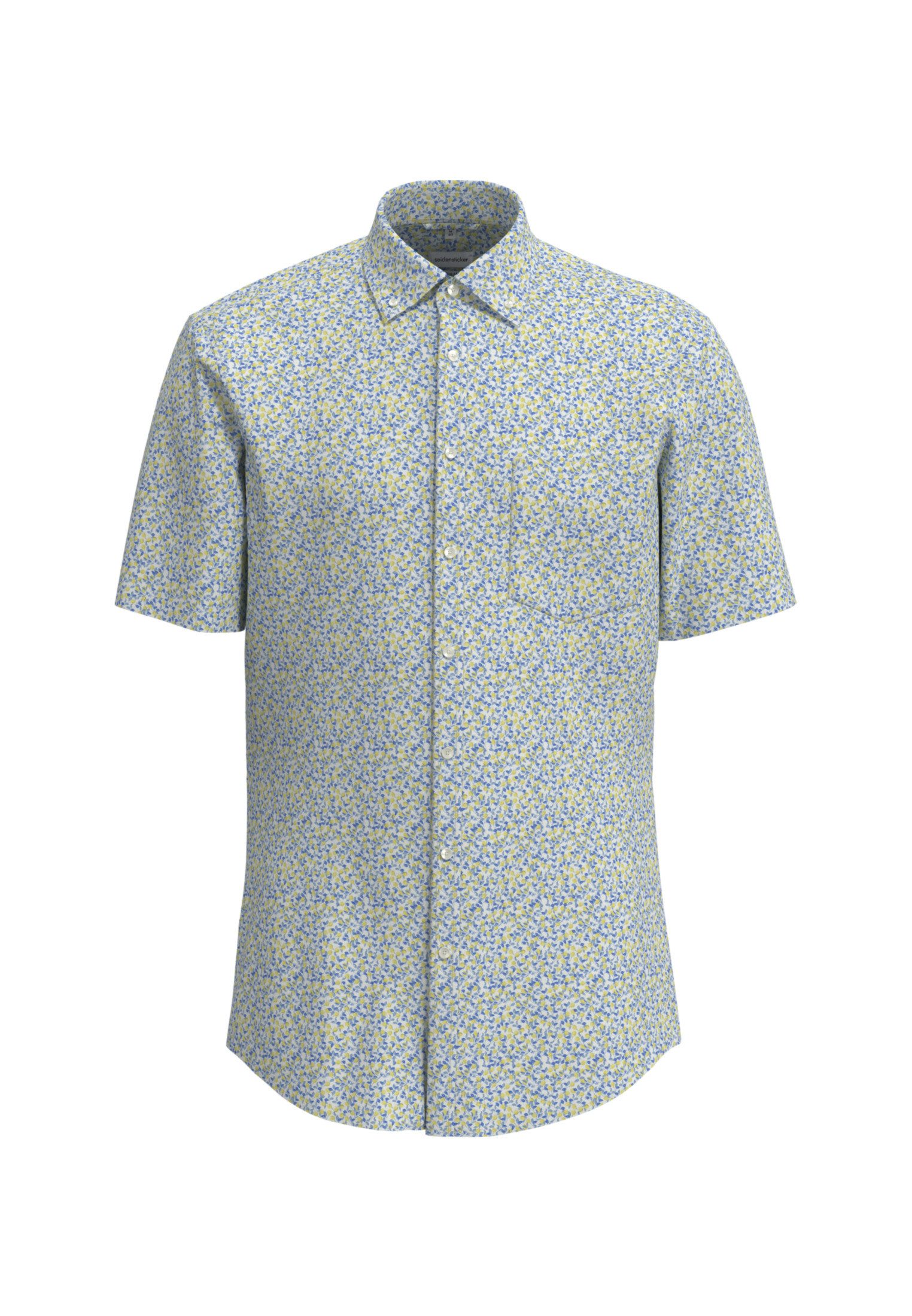 seidensticker Businesshemd Regular Regular 1/2 Button-Down-Kragen Druck