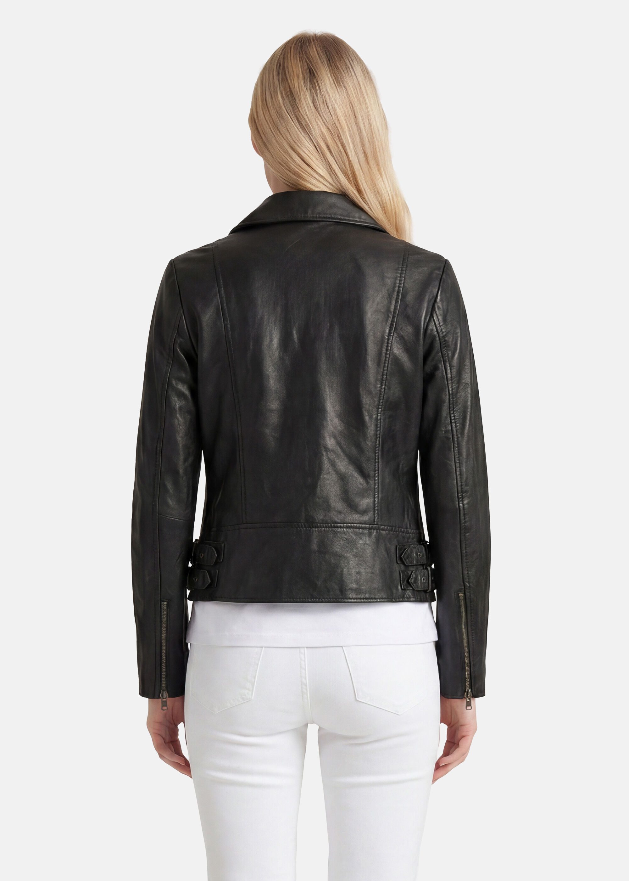 Apple of Eden Lederjacke mit Schnallen-Details an der Taille