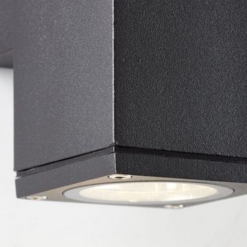 Brilliant LED Außen-Wandleuchte Hally, Hally Außenwandleuchte 2flg silber 2x PAR51, GU10, 18W, geeignet für