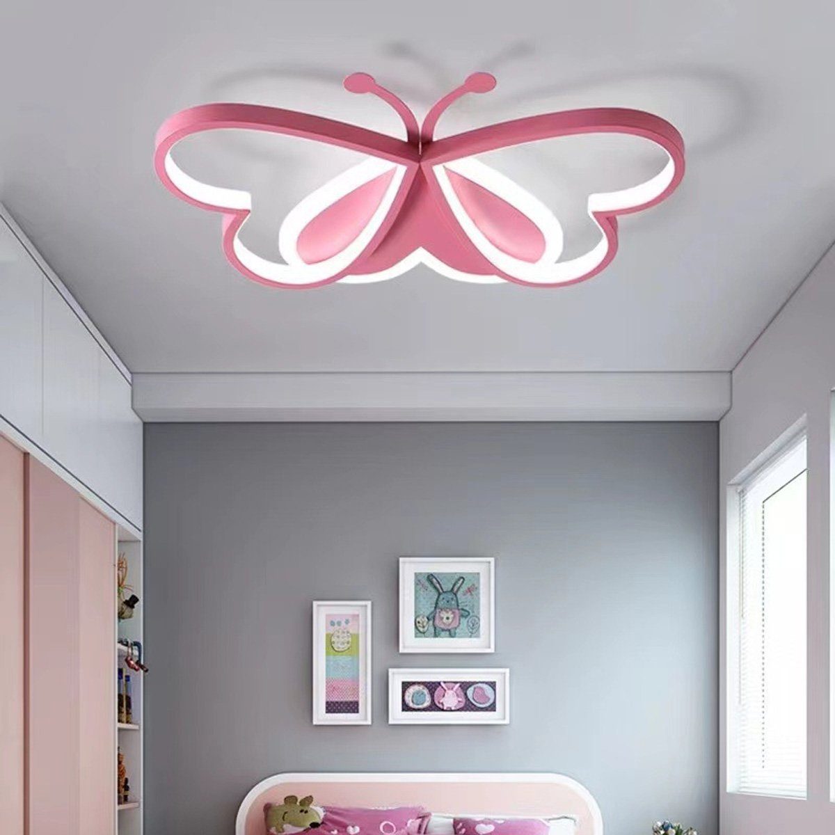 DOPWii LED Deckenleuchte Schmetterlings-Deckenleuchte, für Kinderzimmer dimmbar geeignet