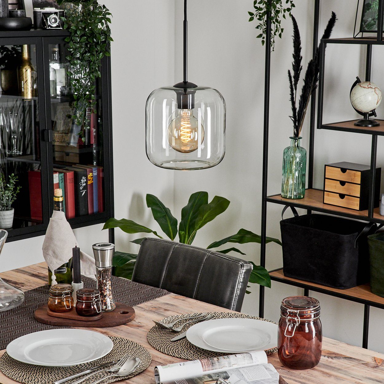 hofstein Hängeleuchte Hängelampe aus Metall/Glas in günstig online kaufen