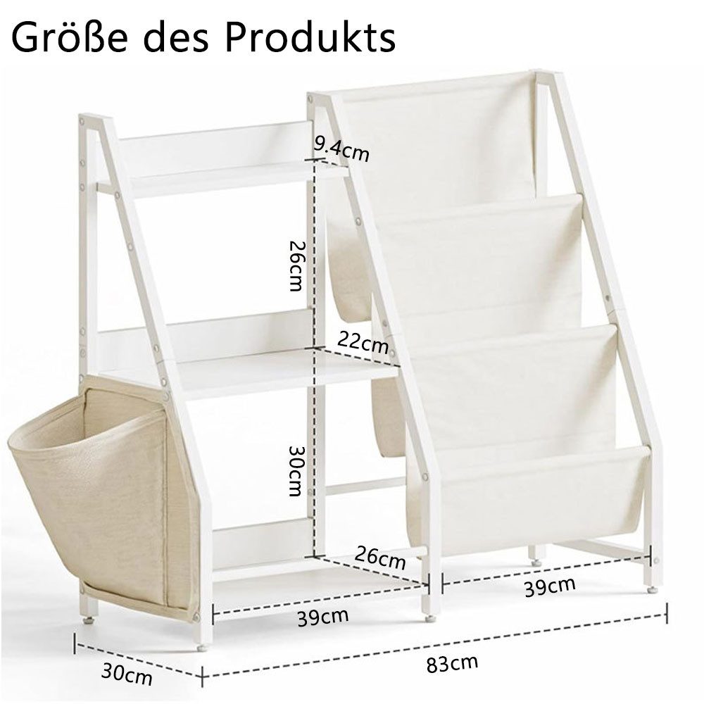NUODWELL Bücherregal Kinderregal mit 3 Ablage, günstig online kaufen