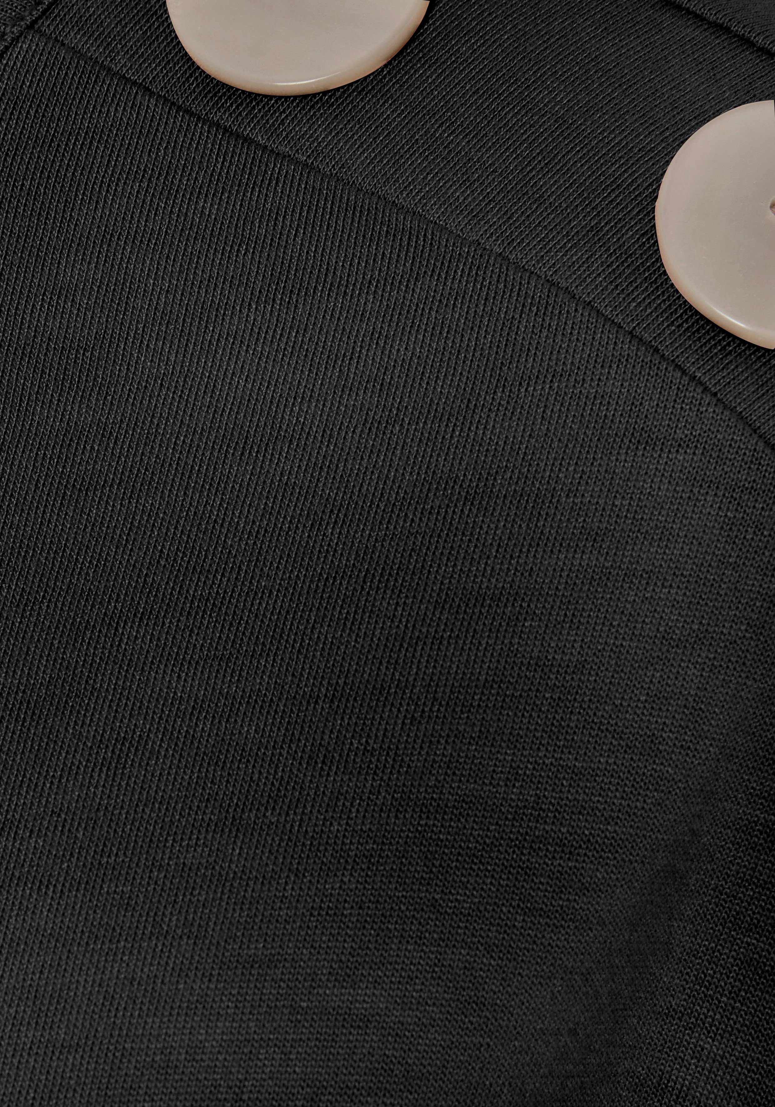 Buffalo Kurzarmshirt mit Zierknöpfen, bequemes T-Shirt aus Jersey, Basic – Bild 5 von 5