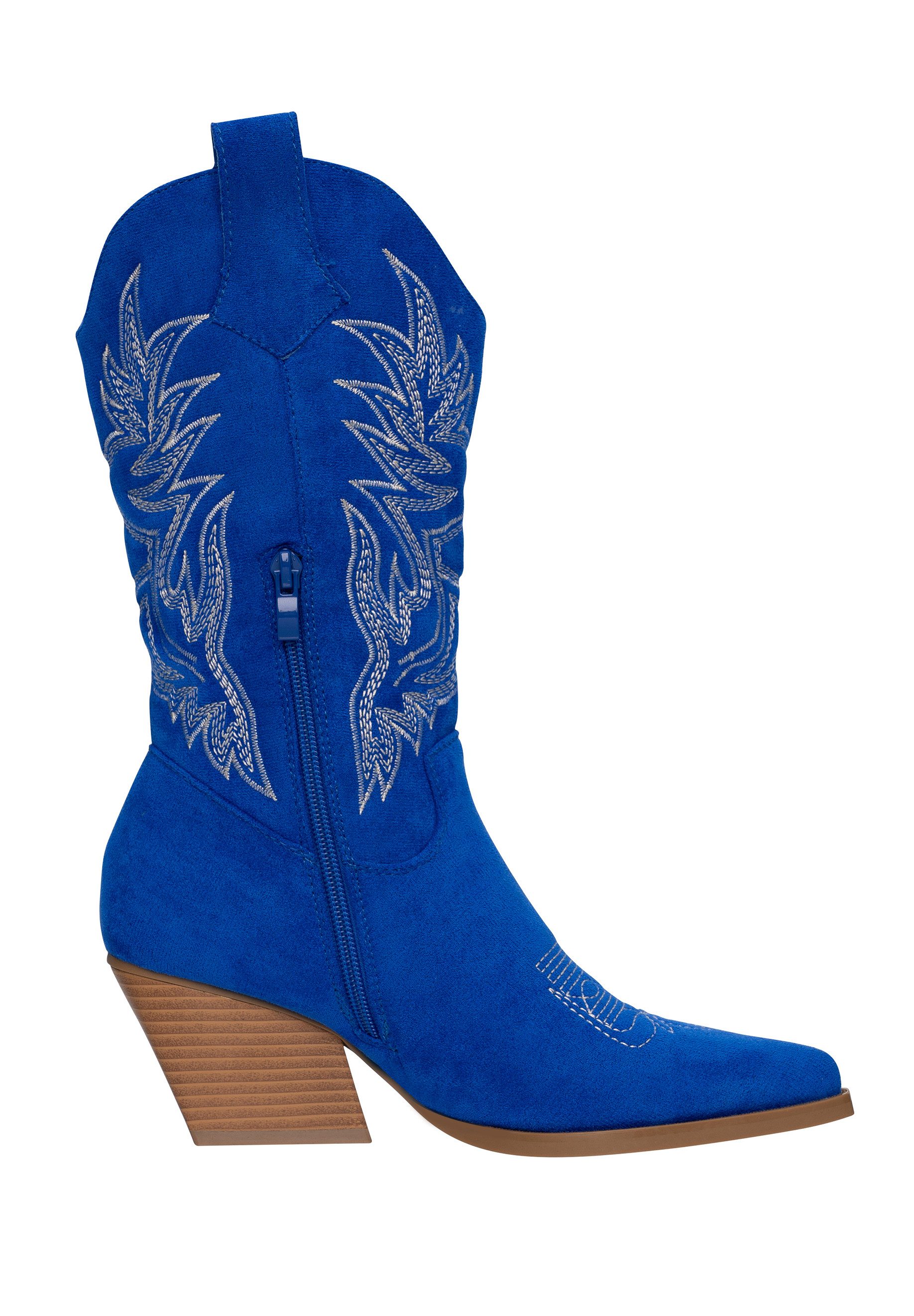 Salinyang Damen Westernstiefel mit Stickereien und Blockabsatz Cowboy Stiefel