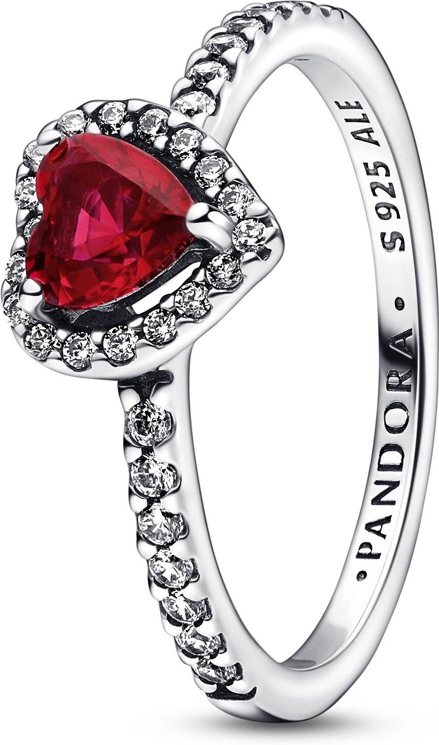Pandora Fingerring Pandora Ausgeprägtes Rotes Herz Ring 198421C02 Damenring günstig online kaufen