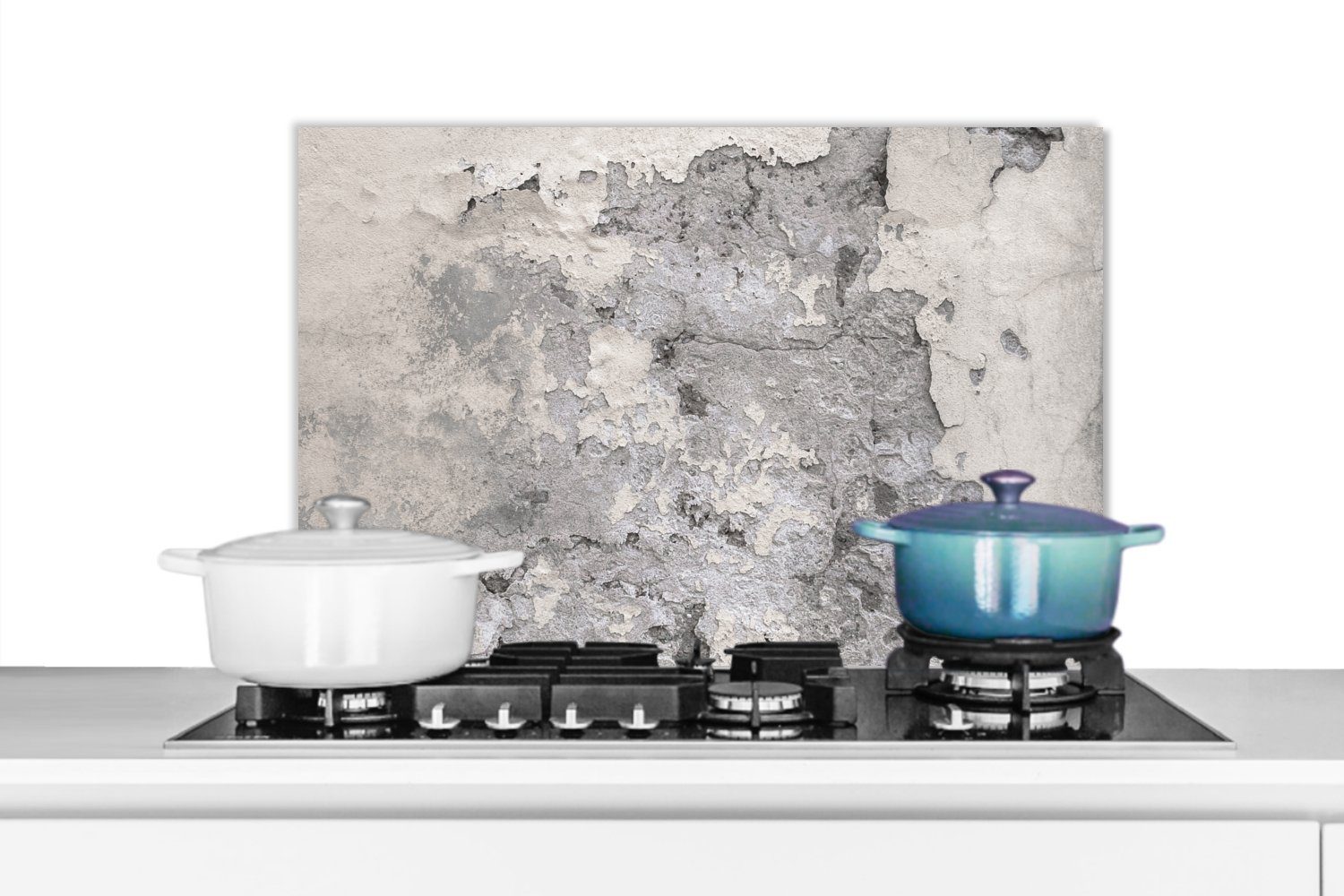 MuchoWow Küchenrückwand Beton - Grau - Farbe, (1-tlg), 60x40 cm, Herdblende aus Wandschutz, Temperaturbeständig küchen