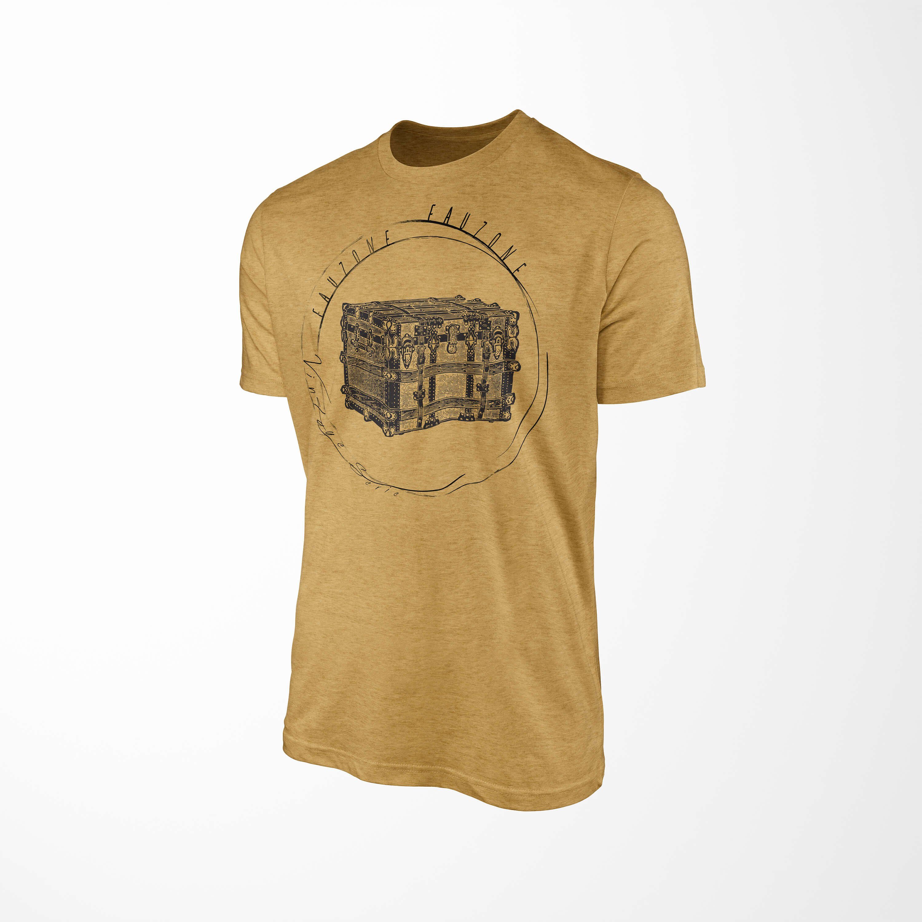 Sinus Art T-Shirt Vintage Antique Schatztruhe T-Shirt Gold Herren