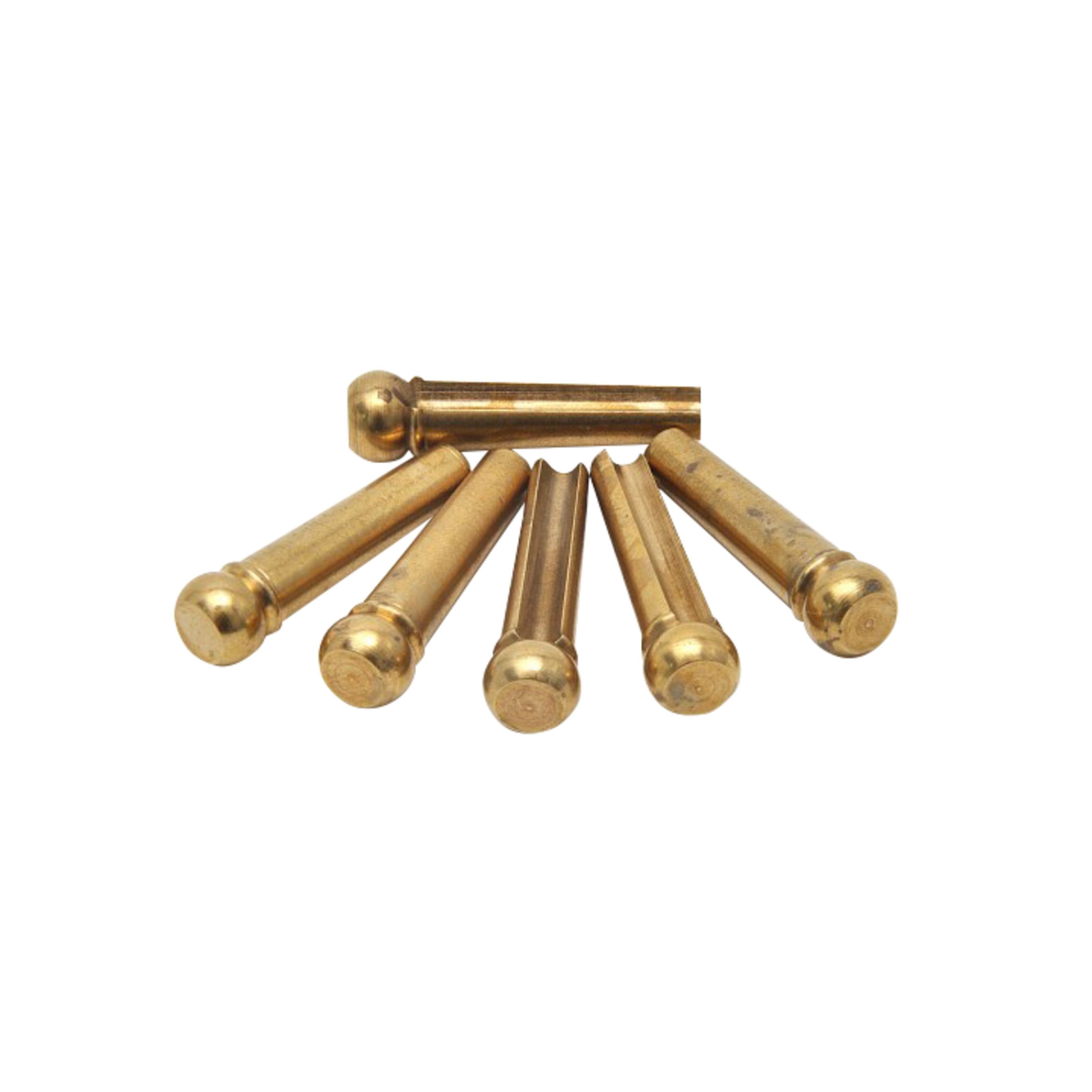Göldo E-Gitarre, ersatzteile für Gitarren, Brücken, Stege, Saitenhalter, Bridge Pins 6er Set Messing HW100 - Gitarren Ersatzteil