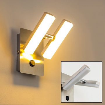 hofstein Wandleuchte »Trieste« LED Wandlampe aus Metall in chrom, 3000 Kelvin, mit verstellbaren Leuchtenköpfen, 350 Lumen