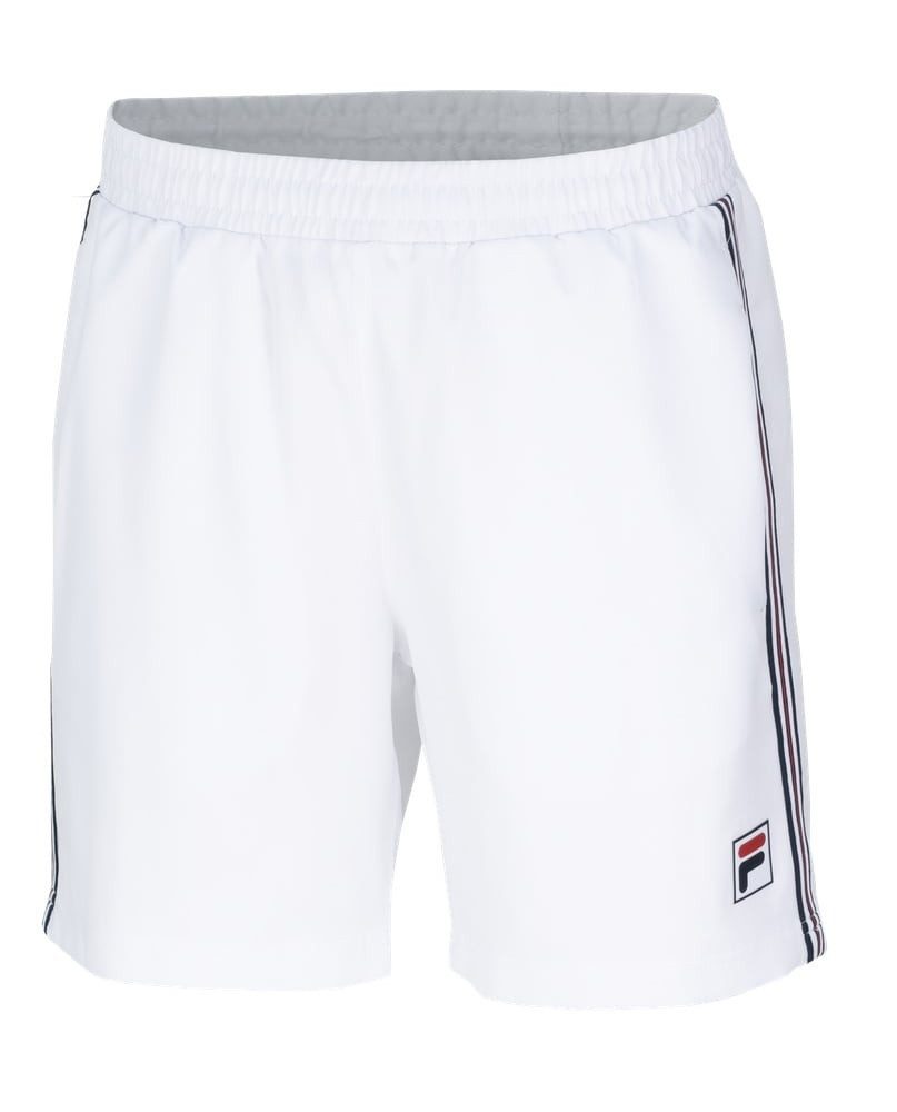 Fila Shorts Tennishose Riley (100% Polyester, atmungsaktiv) kurz weiss Herren