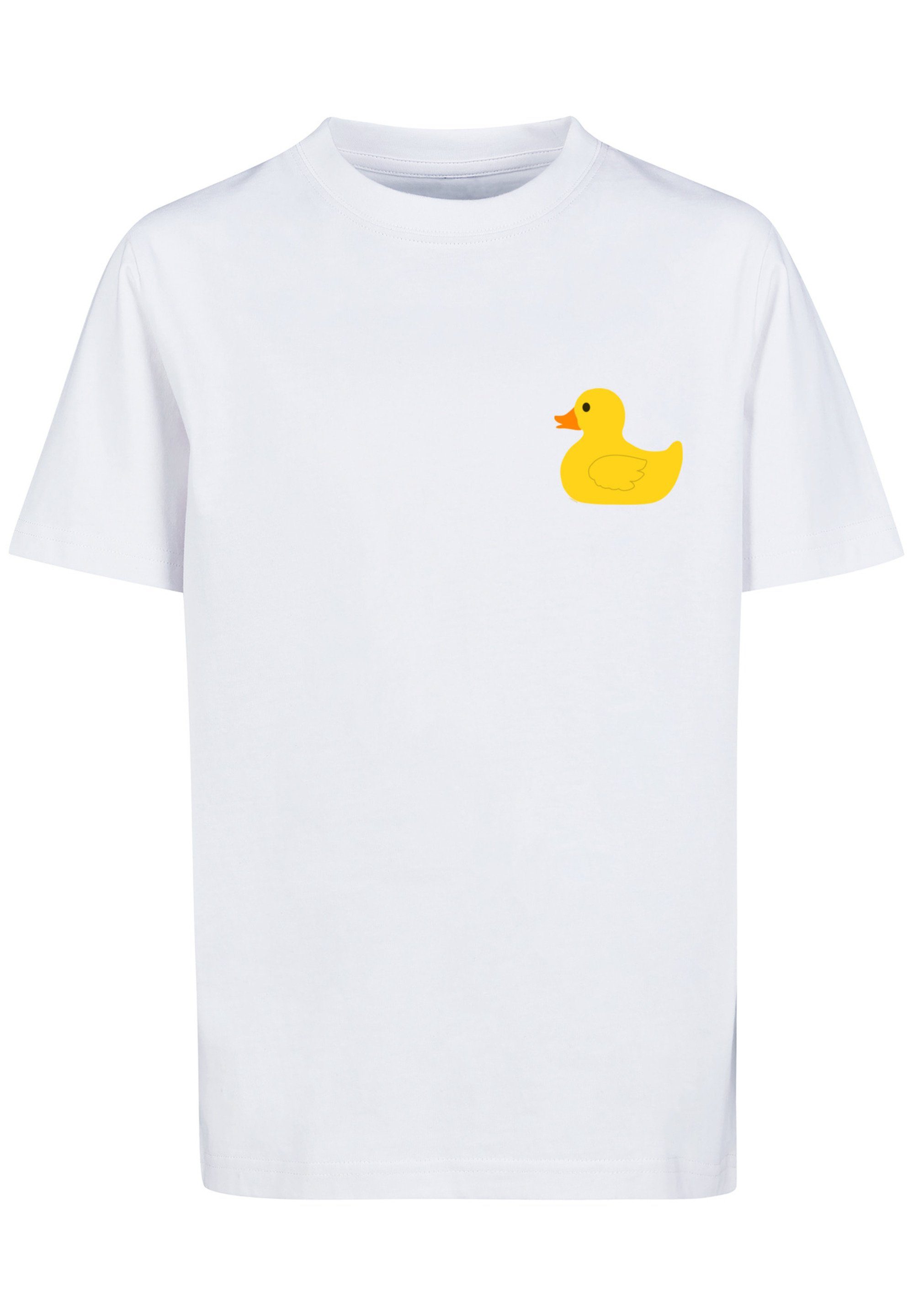 weicher mit T-Shirt Duck Tragekomfort Sehr TEE Baumwollstoff Yellow F4NT4STIC Rubber UNISEX hohem Print,