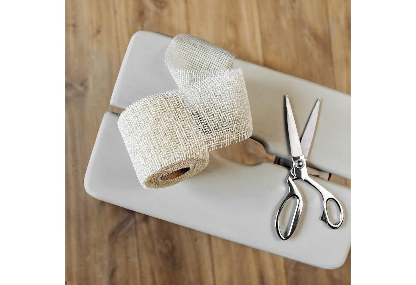Thumbnail - Creative Deco Bastelnaturmaterial Juteband Jute Tischläufer 10 m, Nähte an den Rändern