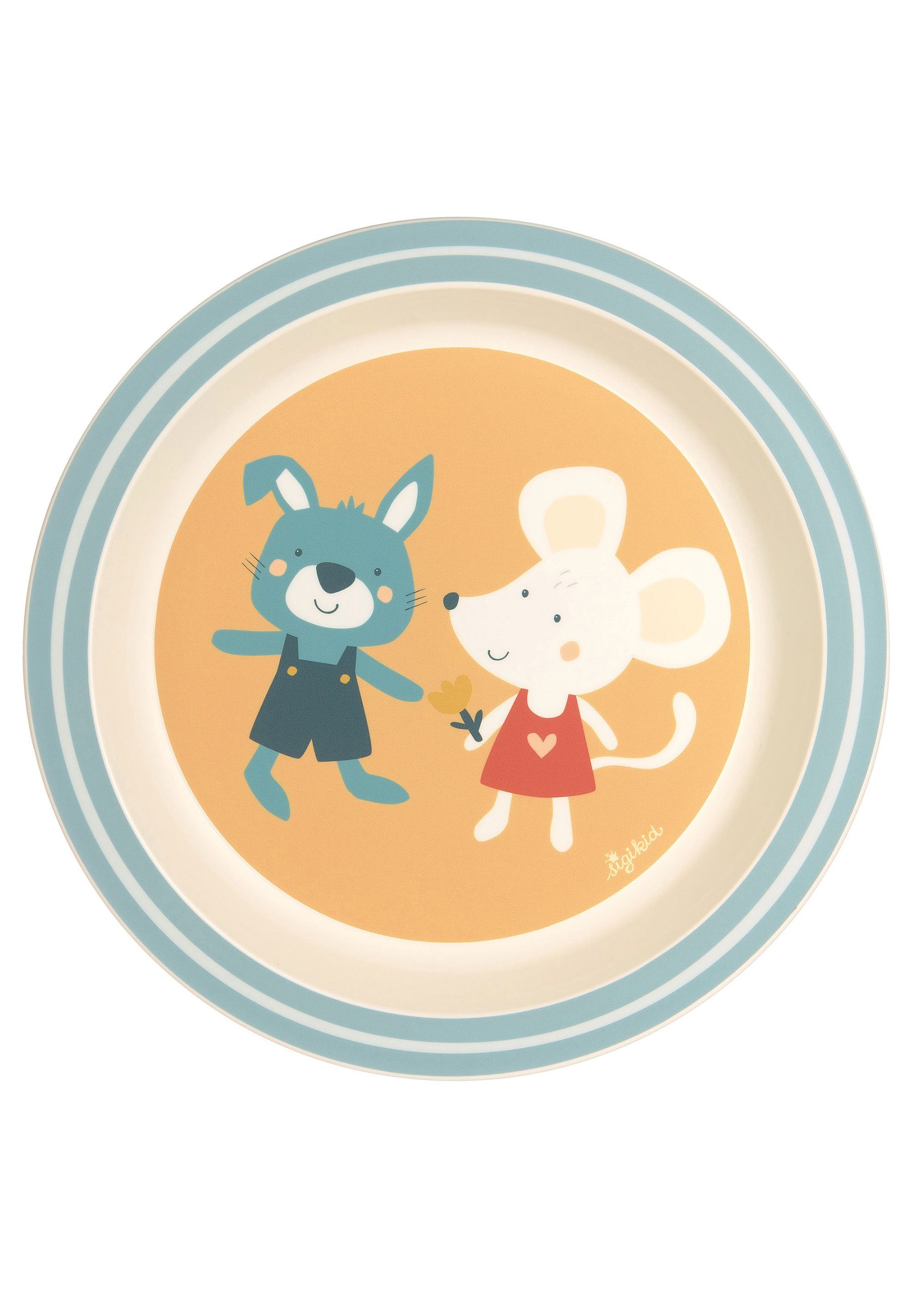 Sigikid Teller Kindergeschirr Teller Maus & Hase rPET "4 Freunde", (1 St)