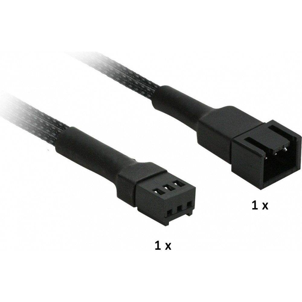 NANOXIA Nanoxia 3-Pin Verlängerung 0,3m Kabel Verlängerungskabel, 3-Pin, Hochwertige 3-Pin Verlängerung mit robuster Bauweise