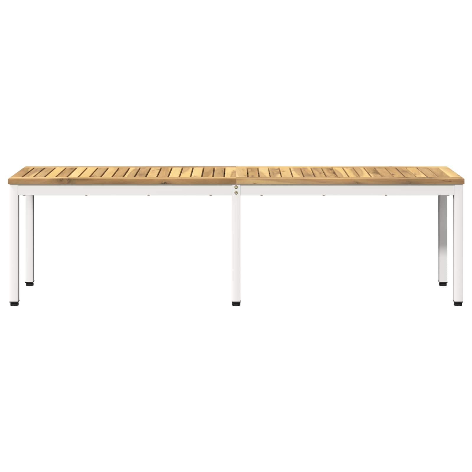 vidaXL Gartenbank Gartenbank 161 x 35 x 45 cm Massivholz Weiß Rechtwinklig (1-St)
