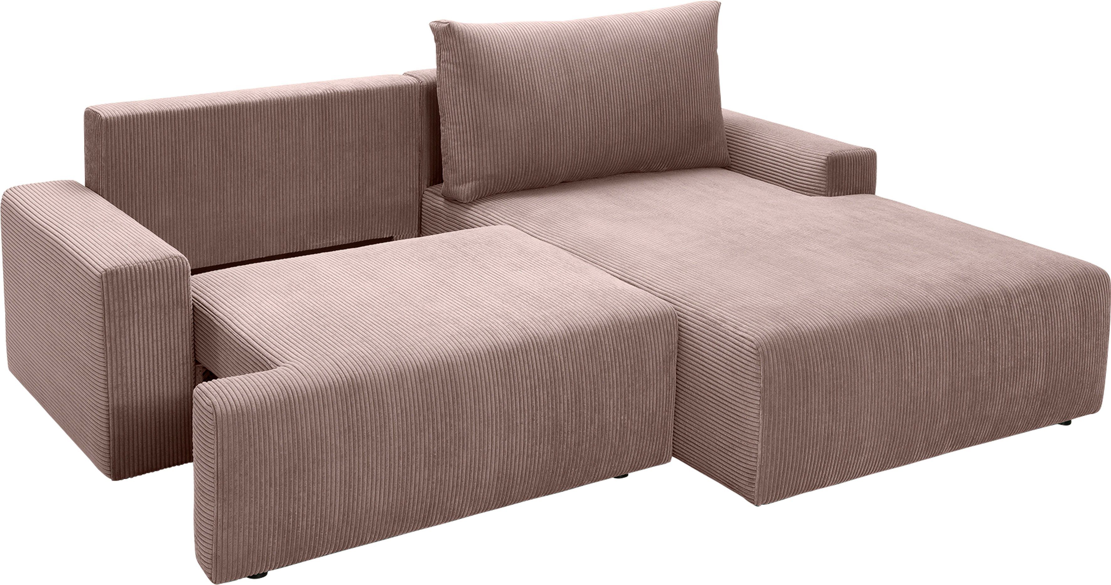 Bettfunktion Orinoko, Bettkasten in Ecksofa Cord-Farben cappuccino verschiedenen - und inklusive exxpo sofa fashion