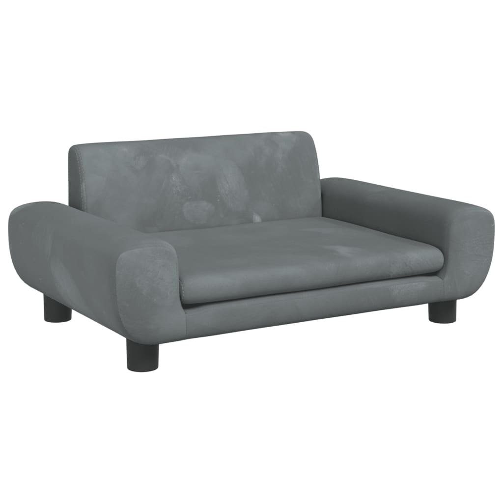 vidaXL Kindersofa 70 x 45 x 33 cm Kindersofa Dunkelgrau 70x45x33 cm Samt Kindercouch Kin