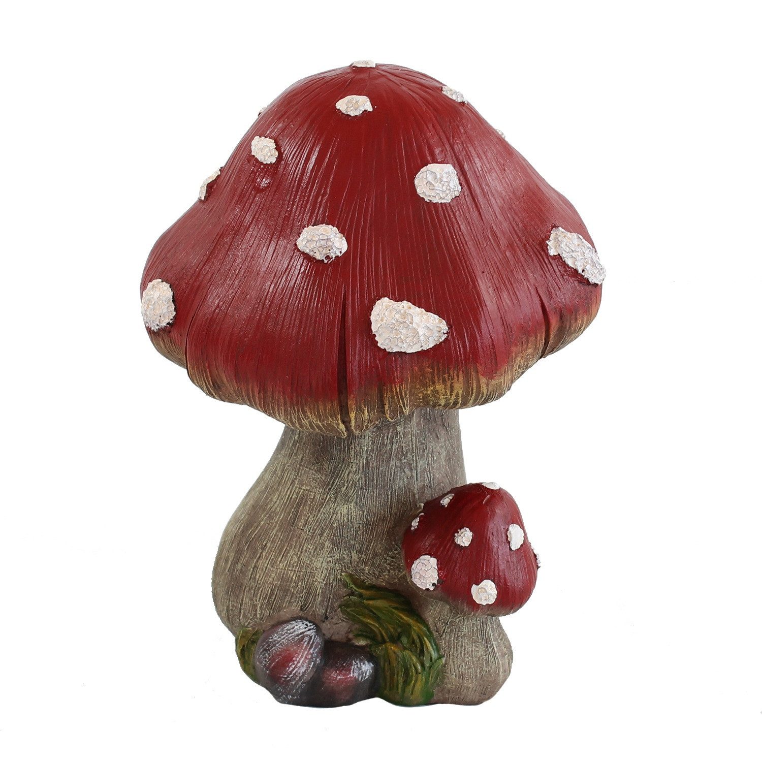 Fachhandel Plus Dekofigur Fliegenpilz Deko Dekopilze 22 cm Pilzfiguren Deko Fliegenpilz (1 St), Märchenhafter Hingucker
