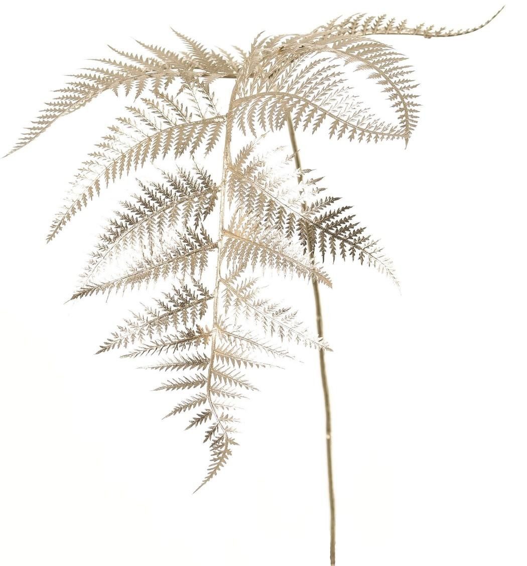 Kunstzweig Kunst Zweig Schwertfarn NALFHY, metallic-Silber-Gold, 80cm Farn (Schwertfarn), artplants, Höhe 80.0 cm