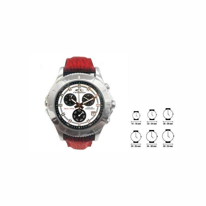 Chronotech Quarzuhr Armbanduhr Herren Leder Uhr Chronotech CT7636M-04 Reversibel 47 Mm Quarzuhr Armbanduhr Uhr