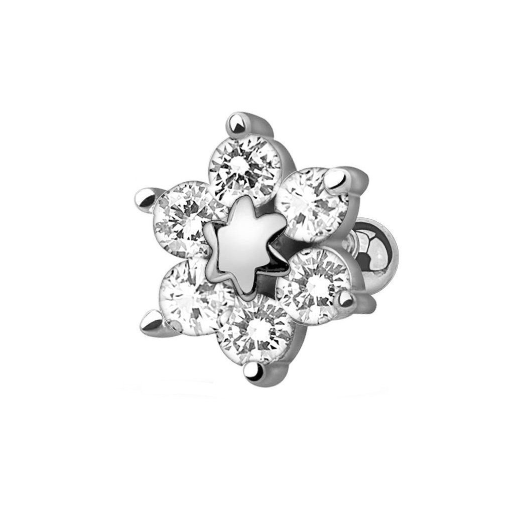 Taffstyle Piercing-Set Tragus Helix Knorpel Piercing Blume Kristall Kugel, günstig online kaufen