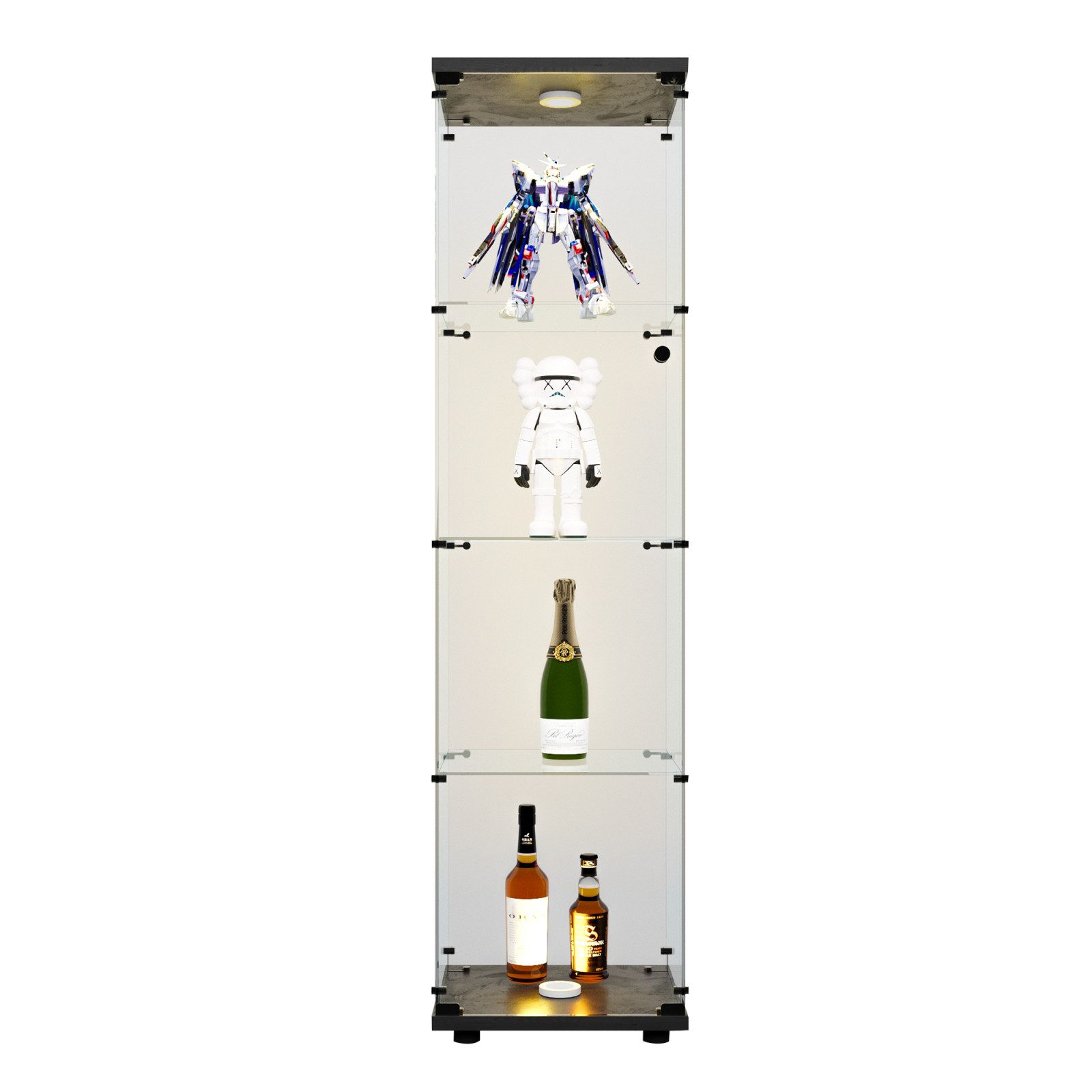 FUROKOY Glasvitrine Standvitrine, Modern Glas Vitrinenschrank günstig online kaufen